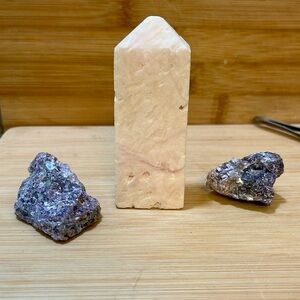 3 Crystal SET ✨ Pink Aragonite & Purple Mica 💜 Check out my other SET listings!